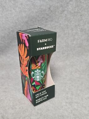 Starbucks × Farm Rio Leaf Print Cold Cup Key Chain